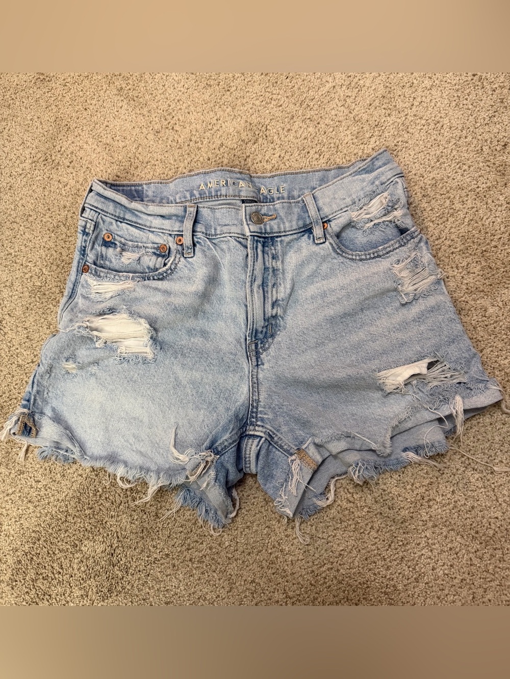 American Eagle Strigid Distressed Jean Shorts
